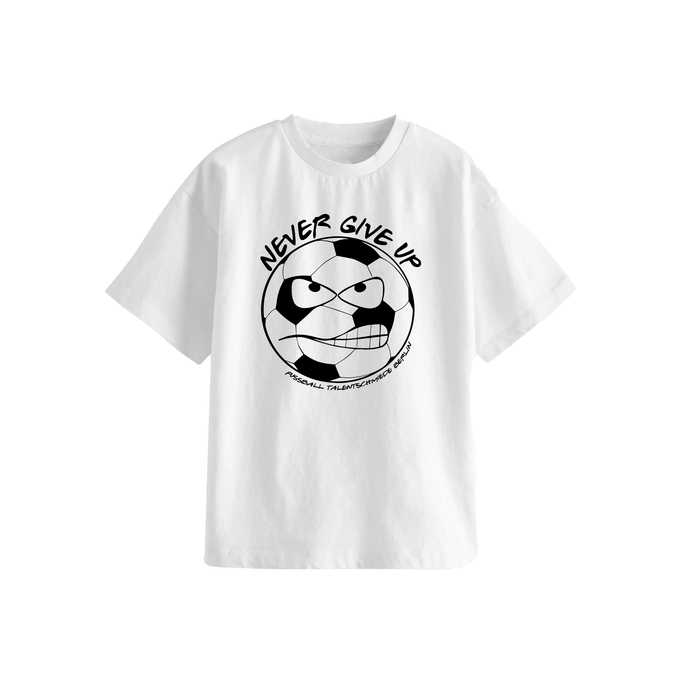 NEVER GIVE UP - KINDER T-SHIRT WEISS